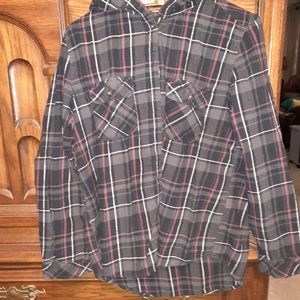 Forever 21 hooded flannel